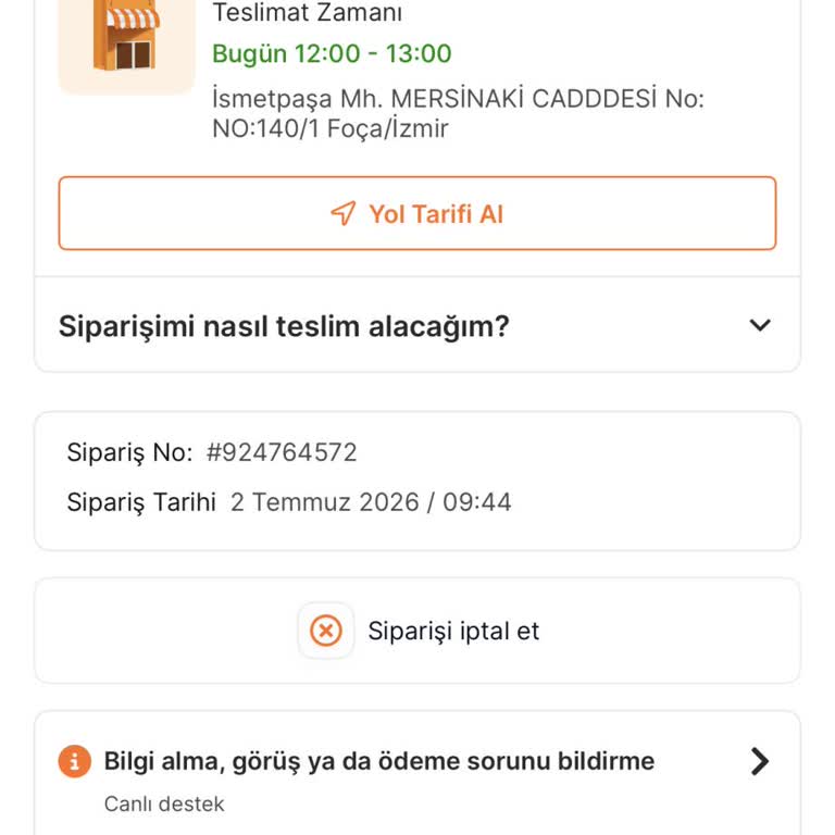 Foça Migros Sanal Market’te Teslimat Gecikmesi Ve Bilgilendirme Eksikliği