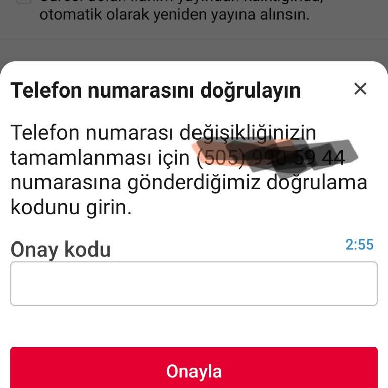 SMS Doğrulama Kodu Gelmedi, İlan Veremiyorum