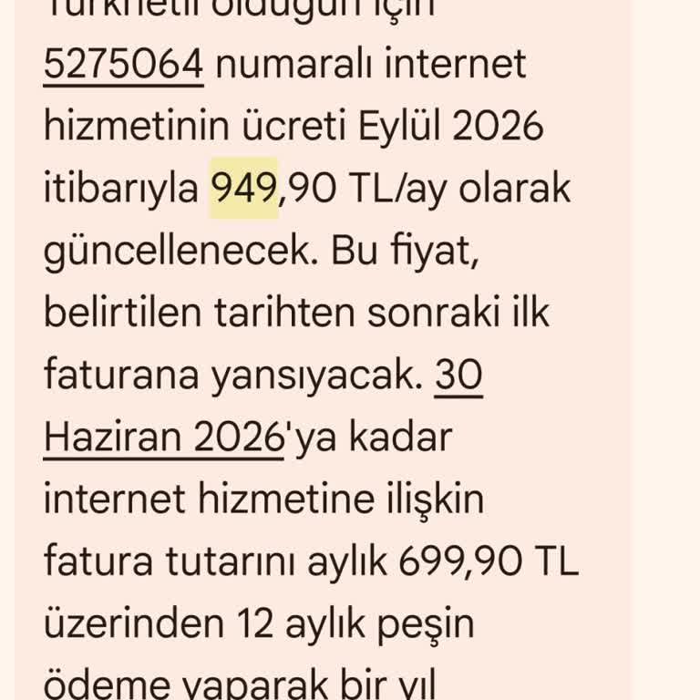 Taahhütsüz Pakette İlk Gün Belirlenen Fiyatın Aniden Artışı
