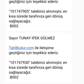 Tatilbudur'dan 9600 TL İade Talebim Cevapsız