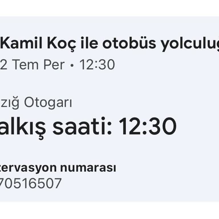 Geciken Kamil Koç Otobüsü Ve İade Edilmeyen 565 TL