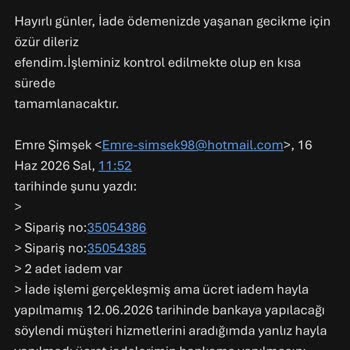 İade Ücretinin Gecikmesi Kartıma Yansımıyor