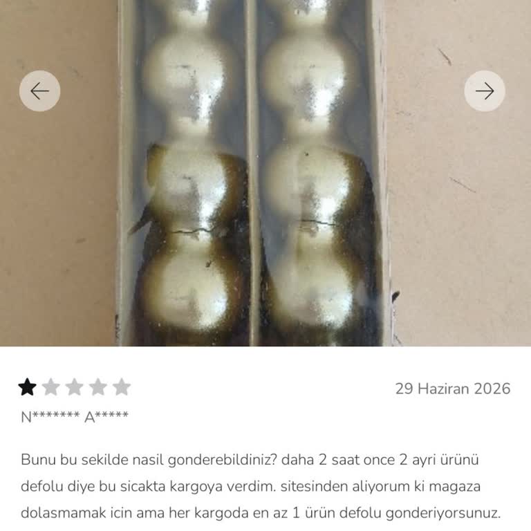 Açılmış Ve Kırık Mum Seti İçin Tekrar Kargoya Gitmeden İade Talebi