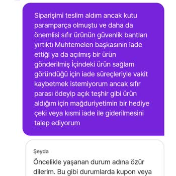 Hepsiburada'dan Açılmış Sıfır Ekran Koruyucu Gönderilmesi Ve Umursamaz Müşteri Yaklaşımı