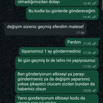 Instagram'dan Aldığım Elbise Kalitesiz Ve Yanıltıcı, İade/Değişim Talebi