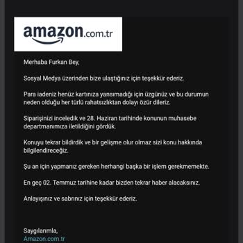 Amazon Türkiye'de İptal Edilen Ütünün Para İadesi Hâlâ Yapılmadı