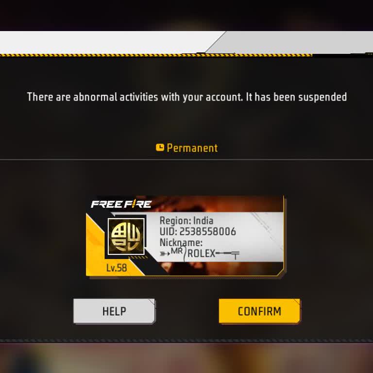 Permanent Free Fire Max Account Ban