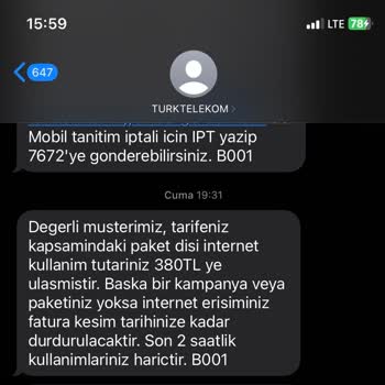 Türk Telekom Taahhüt Yenilemesinde Verilen 5 GB Ek İnternet Ve Sosyal Medya Sağlanmadı