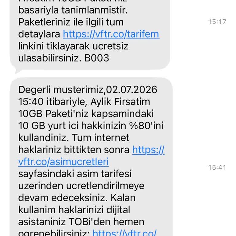 Vodafone Kırmızı Fırsat 2025 Tarifinde 10 GB Ek İnternet Paketi 30 Dakikada Tükenmesi Ve İade Talebi
