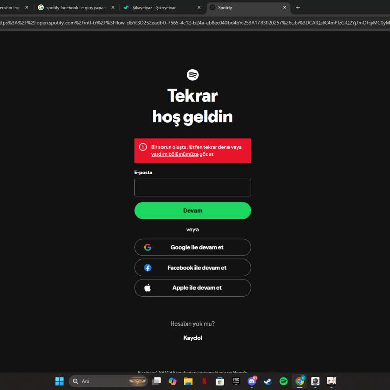 Facebook Bağlantısı Sorunu Spotify Premium Hesabına Erişimi Engelliyor