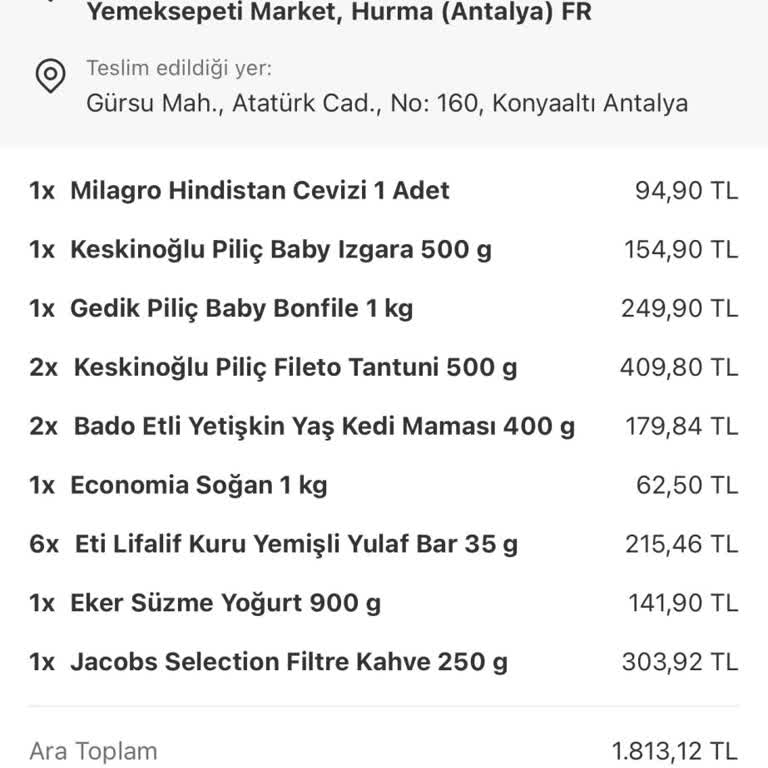 Yemeksepeti Market'te Çiğ Tavuk Teslimatındaki Gecikme Ve Soğuk Zincir Sorunu