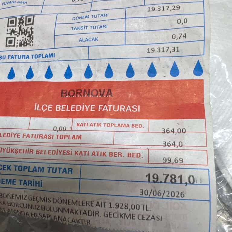 İzmir Serintepe Mahallesinde 1 Aylık 19.781 TL Su Faturası Düzeltme İsteği