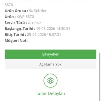 Kiwi Su Sebili Tamir Sonrası Ana Ünite Yok Kullanılamaz