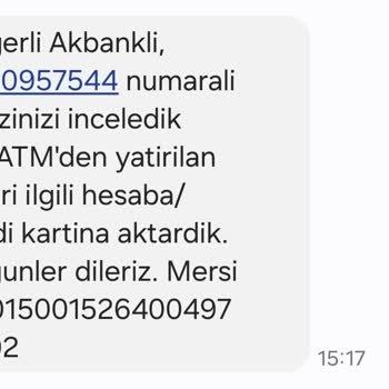 ATM'ye Sıkışan 4.400 TL’nin Hesaba Geçmemesi Ve Uzun Süreli Mağduriyet
