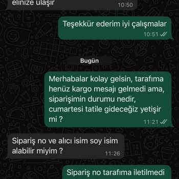 Ödeme Alındı, Sipariş Kodu Gelmedi Ve Ürün Kargoya Verilmedi