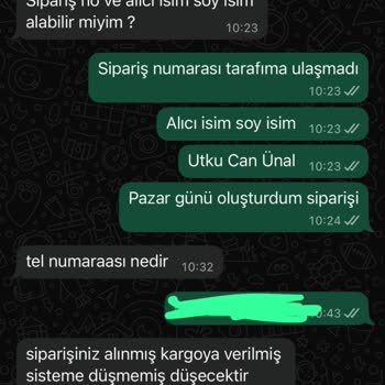 Ödeme Alındı, Sipariş Kodu Gelmedi Ve Ürün Kargoya Verilmedi