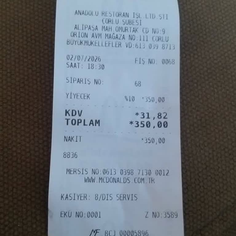 McDonald's Çorlu Orion Şubesinde Söz Verilen Dünya Kupası Bardağı Gönderilmedi