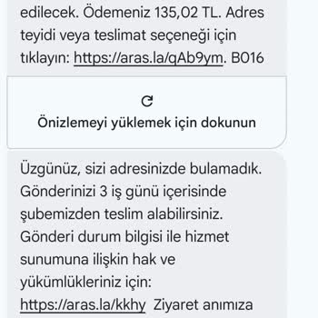 Aras Kargo Mimaroba Şubesinde Gerçekleşmeyen Teslimat Ve Yanıltıcı Bulamadık Bildirimi