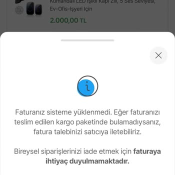 Hepsiburada'da Fatura Gönderilmemesi Ve Müşteri Hizmetlerinden Cevapsızlık