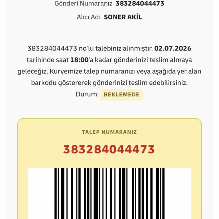 Kuryenin Gelmemesi Ve 113 TL Ücretli İade Kargosunun Alınmaması