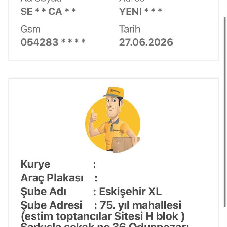 Geciken Kargo Ve Saygısız Müşteri Hizmetleri Nedeniyle Numara Değişikliği Talebimin İhmali