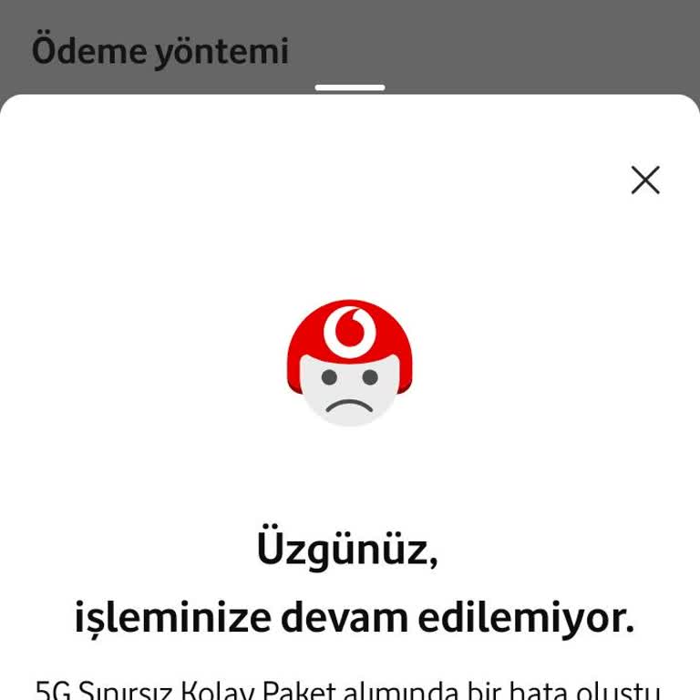 Vodafone Yanımda’da 1299 TL 5G Paket Yüklenemiyor, Kartta İşlem Bildirimi Var