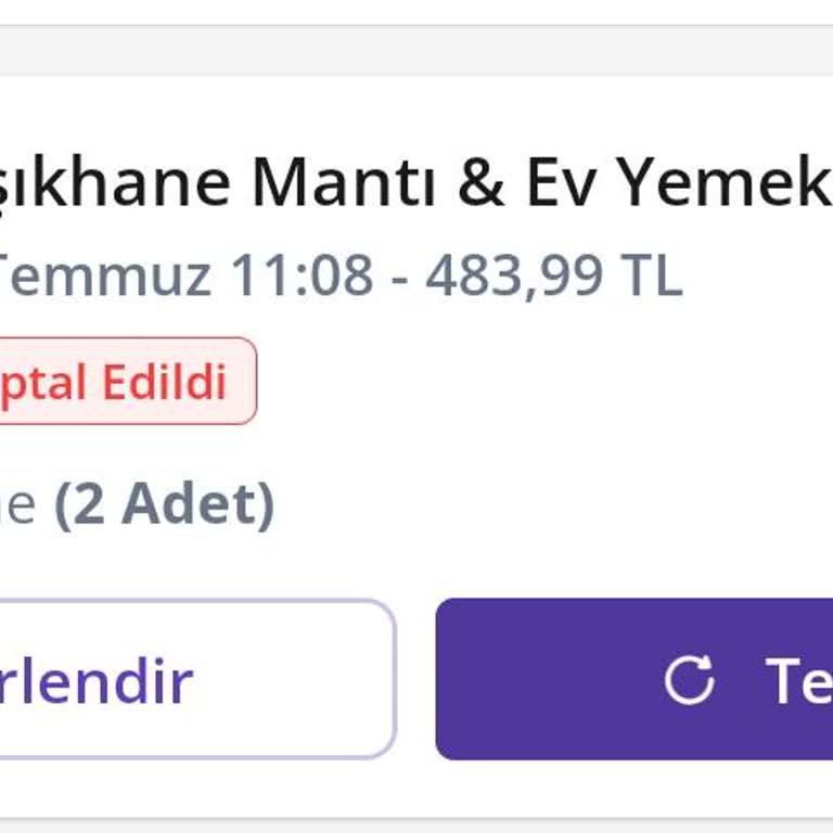 Getir Yemek'te Teslim Edildi Görünen Sipariş Kuryenin İptali Ve İade Sorunu