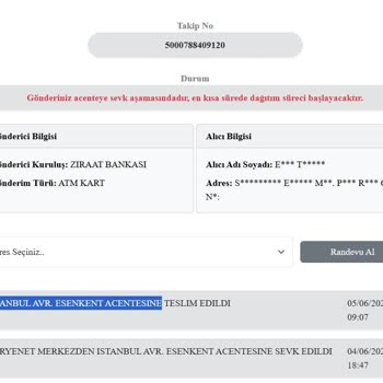 Teslim Edilmemiş Banka Kartı Ve Cevapsız Kuryenet Çağrı Merkezi