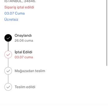 Pull & Bear Siparişim Tek Taraflı İptal Edildi Ve Bilgilendirme Yok