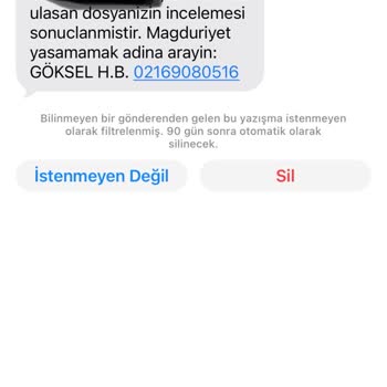 Yanıltıcı SMS Ve Kişisel Numaranın Silinmesi Talebi