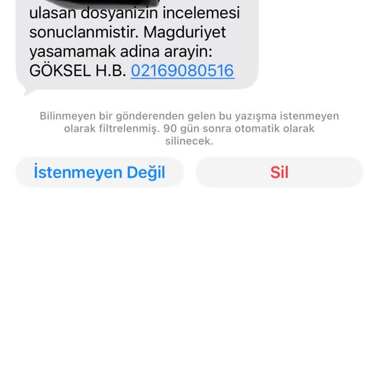Yanıltıcı SMS Ve Kişisel Numaranın Silinmesi Talebi