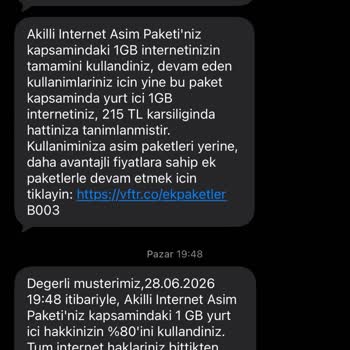 İzinsiz Aşım Paketi Tanımlamaları Ve Fatura Düzeltme Talebi