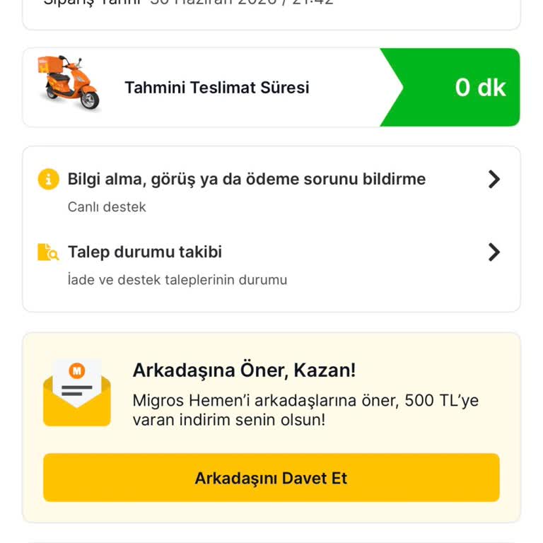 Migros Sanal Market’te Teslim Edilmeyen Sipariş Ve İadesiz Ödeme Sorunu