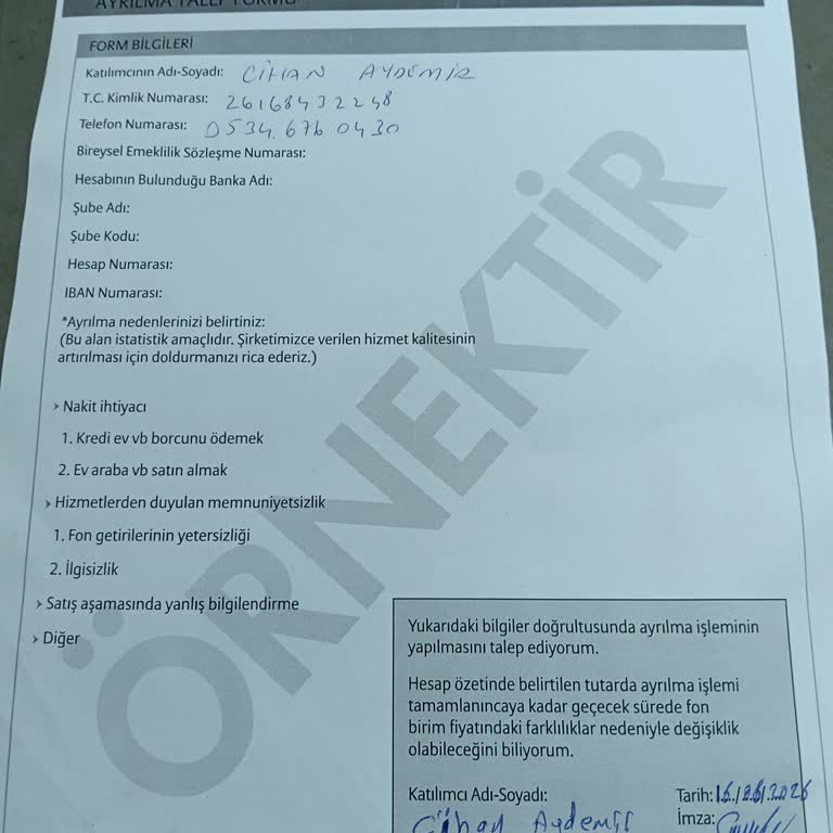 Bireysel Emeklilik İptal Sonrası Ödeme Gecikmesi Ve Cevapsız İletişim