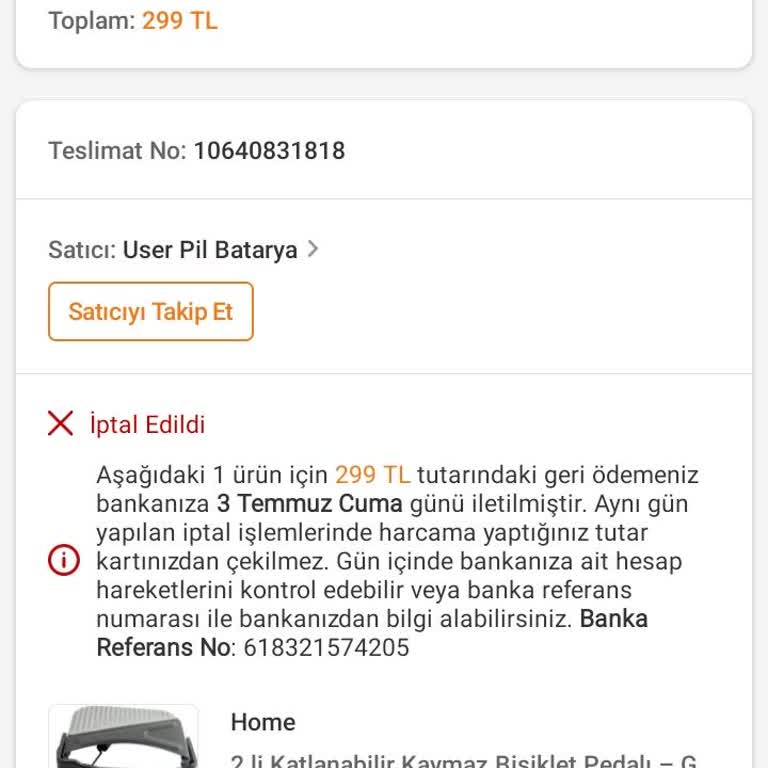 299 TL İade Gecikmesi