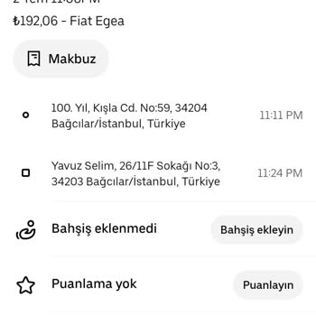 Nakit Ödeme Yaptığım Uber Yolculuğu İçin Tekrar Ücret Talebi