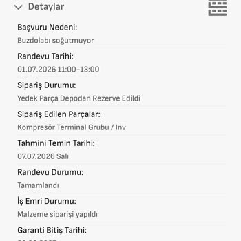 Kompresör Arızası Ve Parça Teslimindeki Gecikme Nedeniyle Buzdolabı Değişimi Talebi