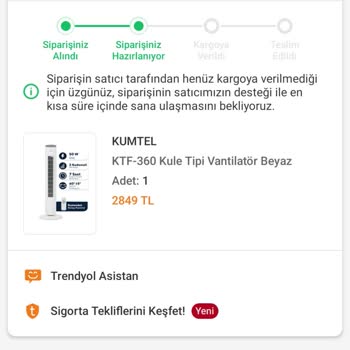 Teslim Edilmeyen Vantilatör Ve Sonuçsuz İade Talebi