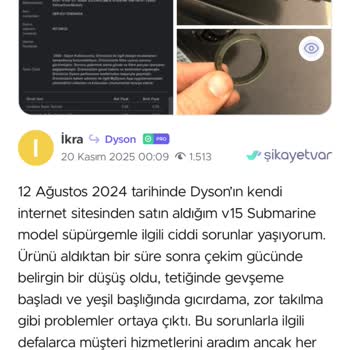 Dyson V15 Süpürgenin Gövde Çökmesi Ve Çekim Gücü Düşüşü