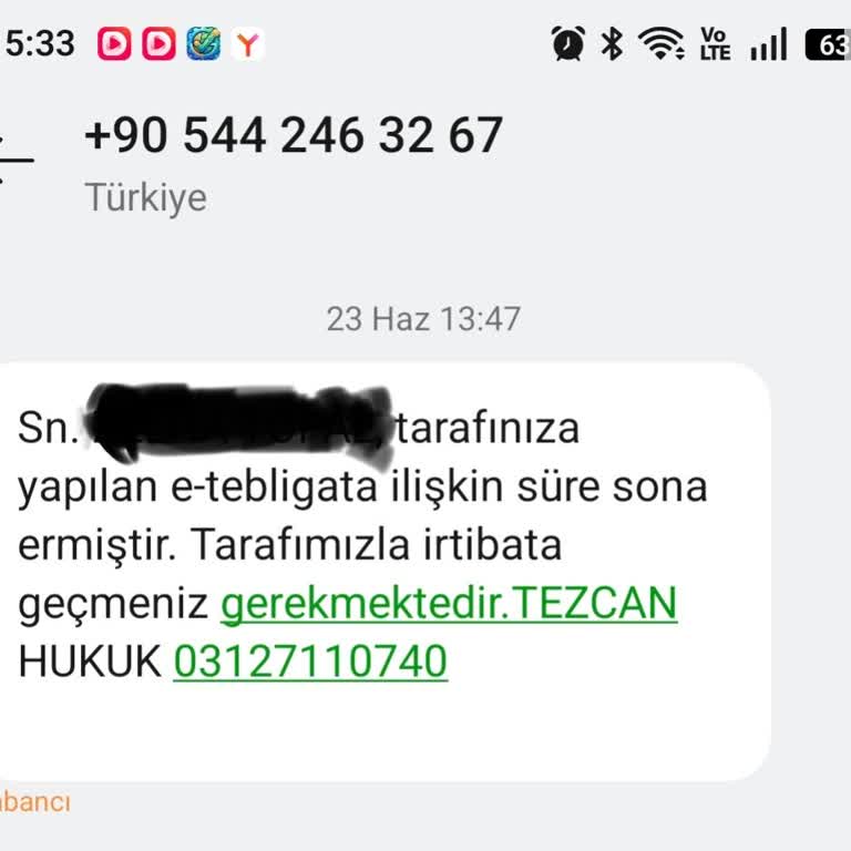 Gerçek Dışı E‑Tebligat SMS’i ve Kişisel Veri İhlali