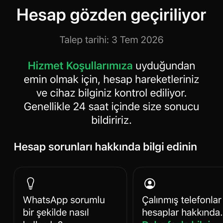 WhatsApp Hesabım Kısıtlandığı İçin İş Ve Özel İletişimim Mağdur