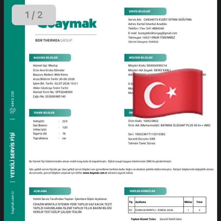 Montajda Yetersiz Vakumlama Ve Baymak Servis Usulsüzlüğü
