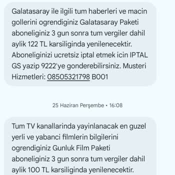 İzinsiz 9222 Ücretleri Ve Müşteri Hizmetleri İhmali