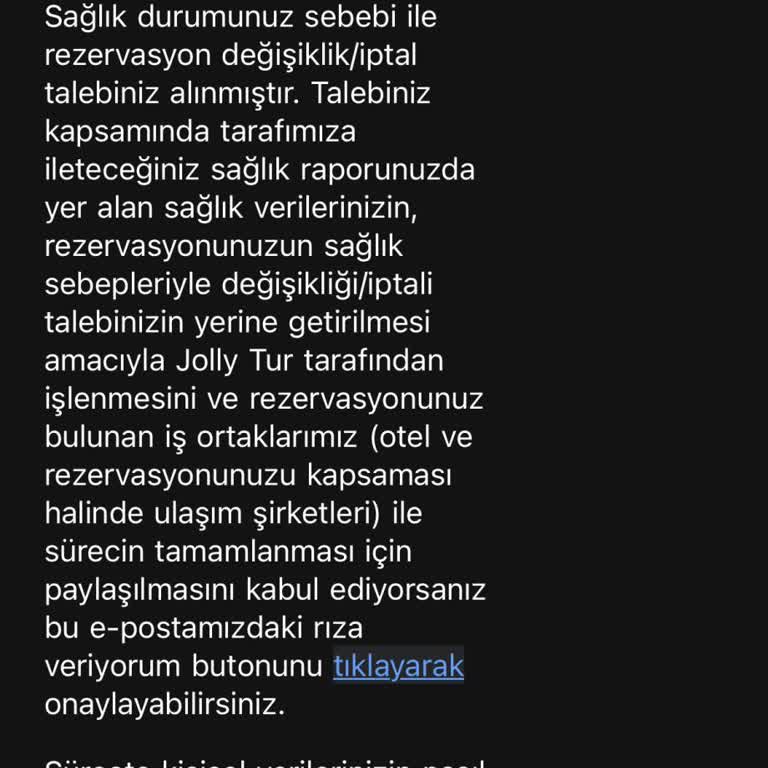 Jolly Tur İptali Sağlık Nedeni Gibi Gösterilmesi Yanıltıcı İfade