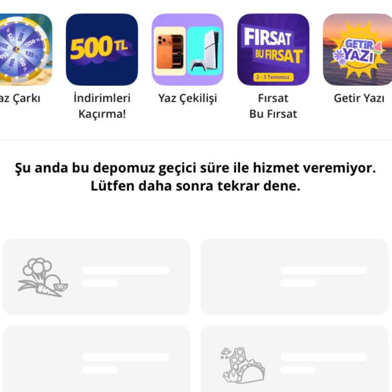 Getir Uzun Bir Süredir Hizmet Veremiyor