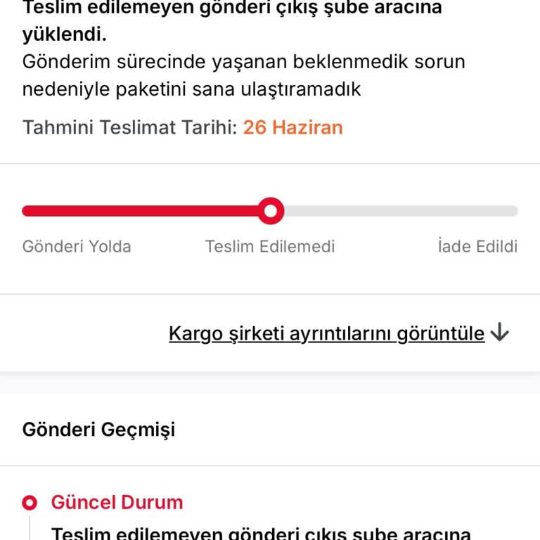 Teslim Edilmemiş Kargo Ve Haksız İade Talebi