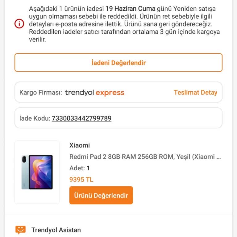 İade Talebim Reddedildi Kargo Geri Gönderdi Ve Para İadesi Yapılmadı