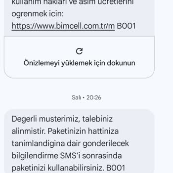 500₺ Yüklediğim Bimcell Hattıma Tanımlanmadı, Arama Ve Çağrı Bırakamıyorum