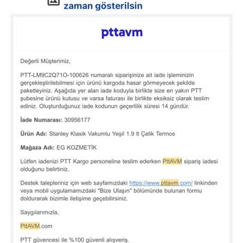 Stanley Termosunun Sıcak Tutma Garantisi Sağlanmadı Ve İade Süreci Cevapsız Kaldı