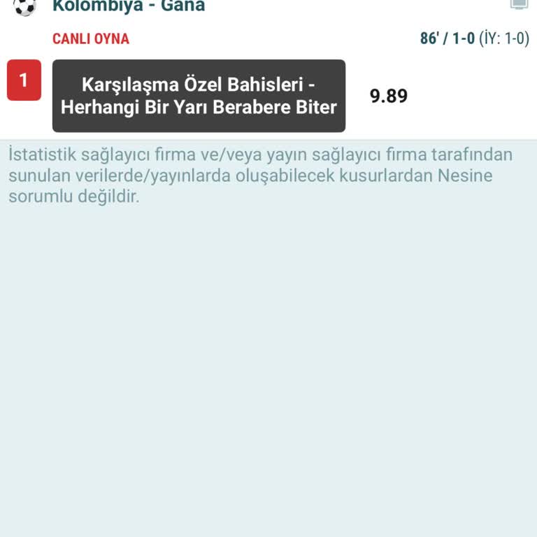 Kolombiya Gana Maçında Kazançlı Bahisimin Açıklamasız İadesi